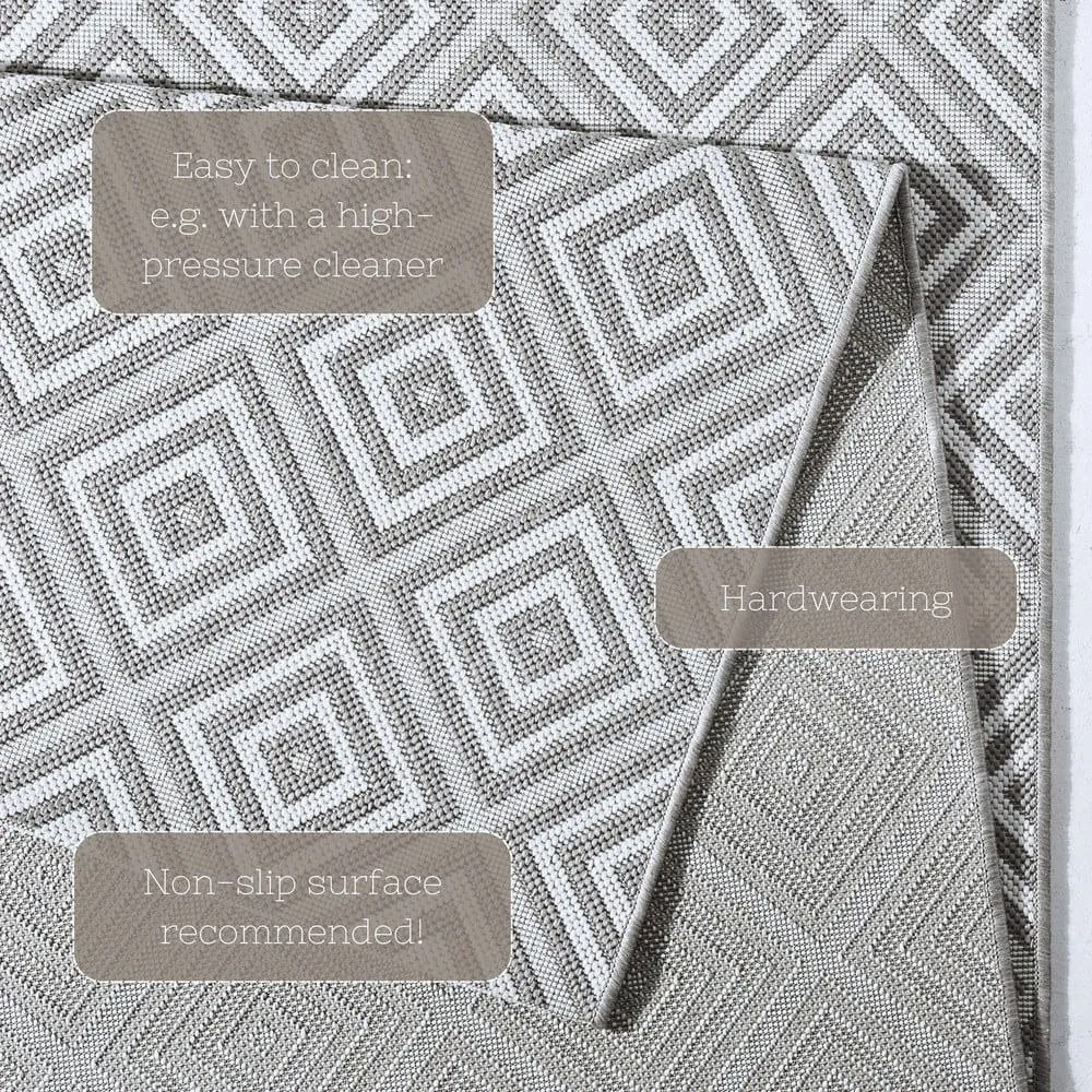 Сив килим за открито , 160 x 230 cm Karo - NORTHRUGS