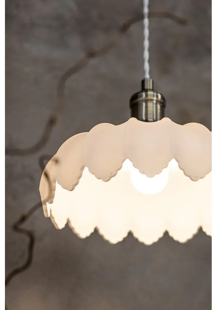 Висящо осветително тяло със стъклен абажур в бял и месингов цвят ø 25,5 cm Kurage – Markslöjd