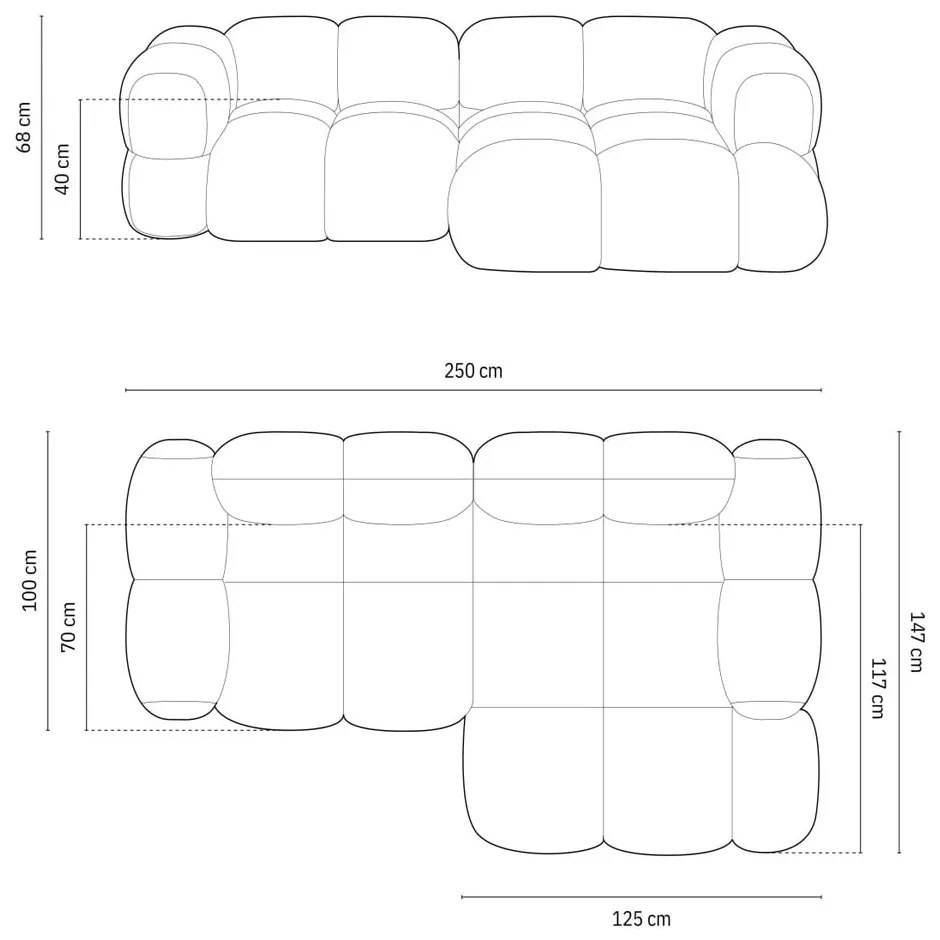 Тъмнокафяв кадифен ъглов диван (десен ъгъл) Loretto – Cosmopolitan Design