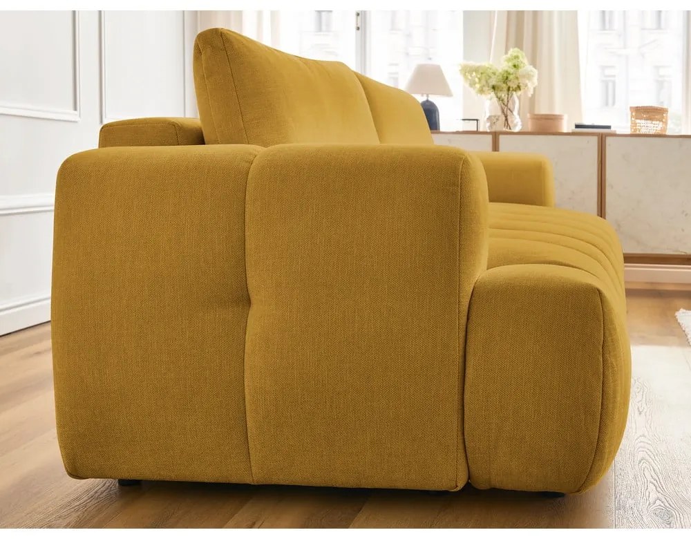 Сгъваем/с място за съхранение диван в цвят горчица 251 cm Fuji – Bobochic Paris