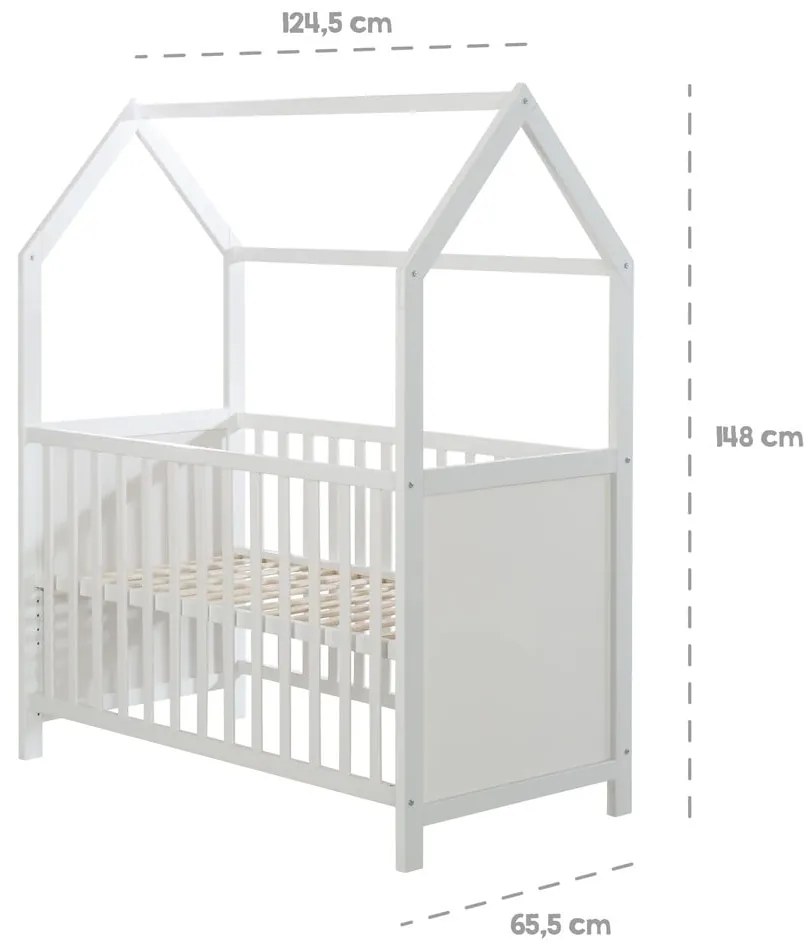 Сиво детско легло 60x120 cm - Roba