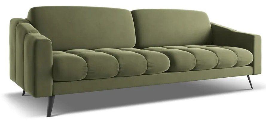 Зелен кадифен диван 238 cm Nalu – Makamii