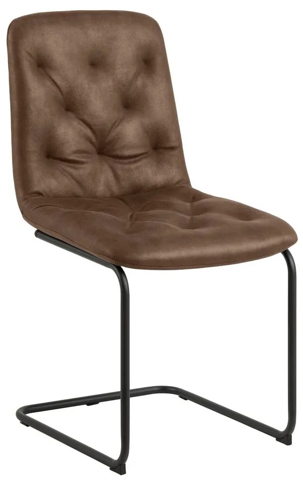 Кафяви трапезни столове от имитация на кожа в комплект от 2 бр. Kira – Actona