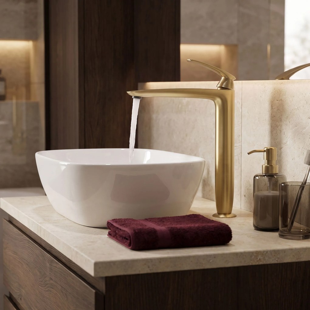 Смесител за мивка PREMIUM Rea Como Brush Gold High