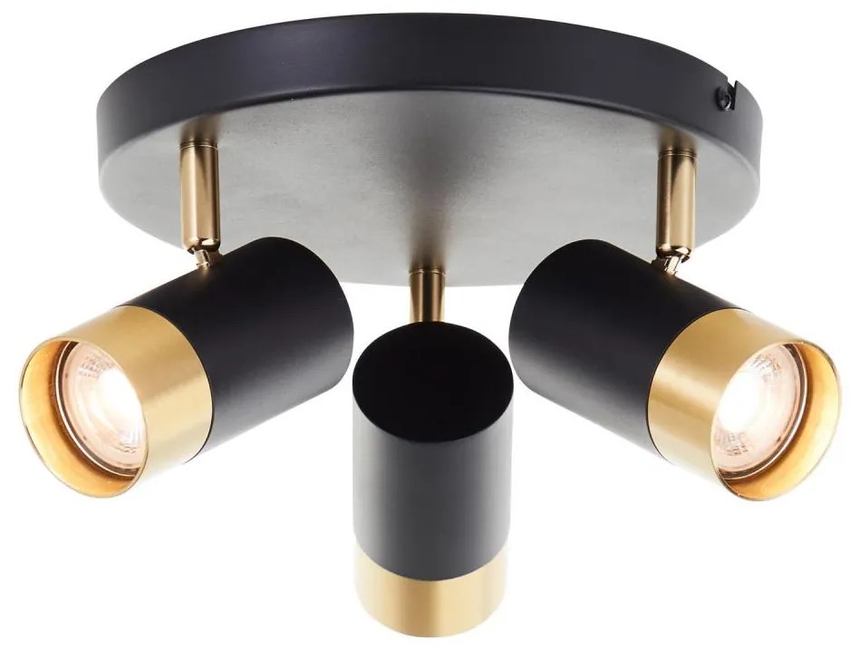 Brilliant - LED точково осветително тяло VIGOLO 3xGU10/5W/230V черно/златисто
