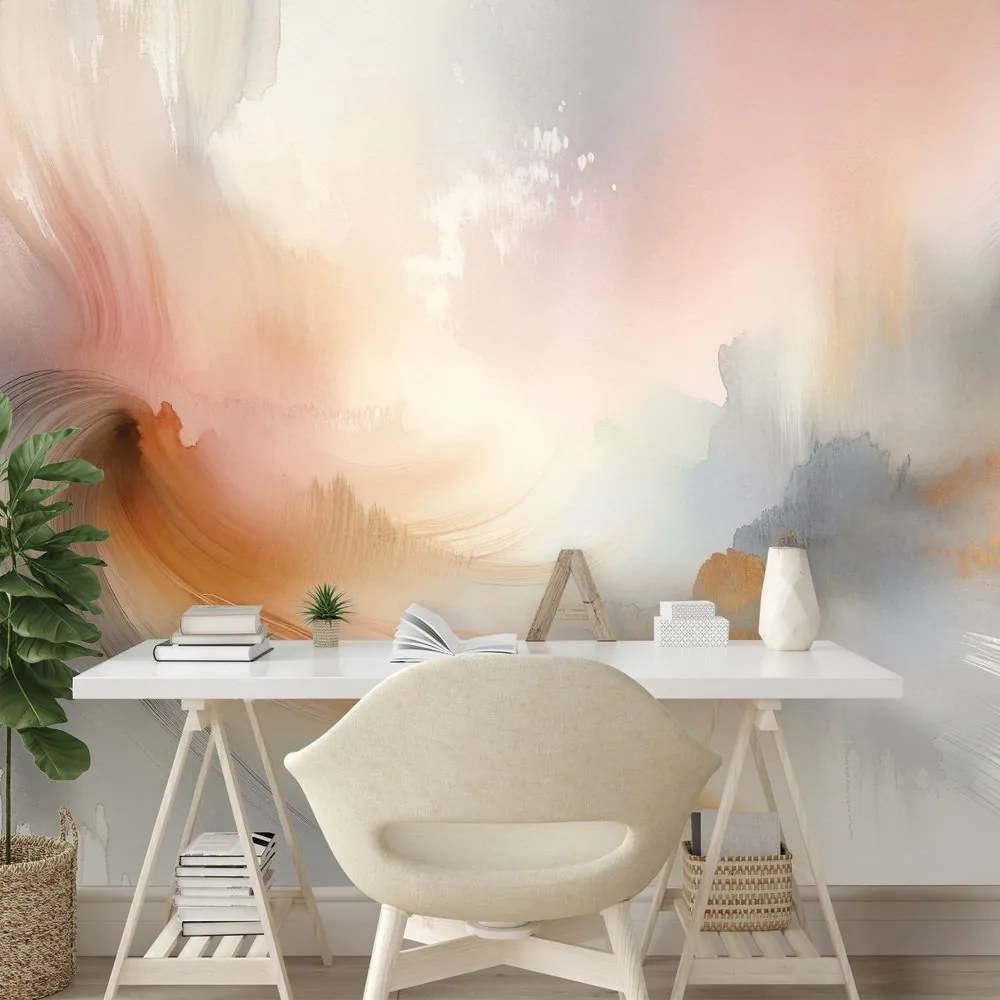 Самозалепващ фототапет – Пастелни абстрактни акварелни щрихи