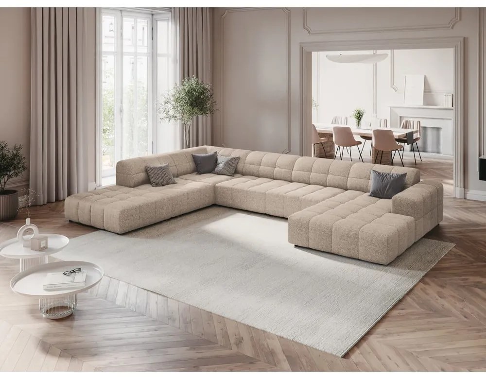 Бежов ъглов диван (ляв ъгъл/"U") Chicago - Cosmopolitan Design