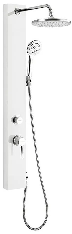 Aqualine - Душ комплект със смесител FIGA бял/лъскав хром