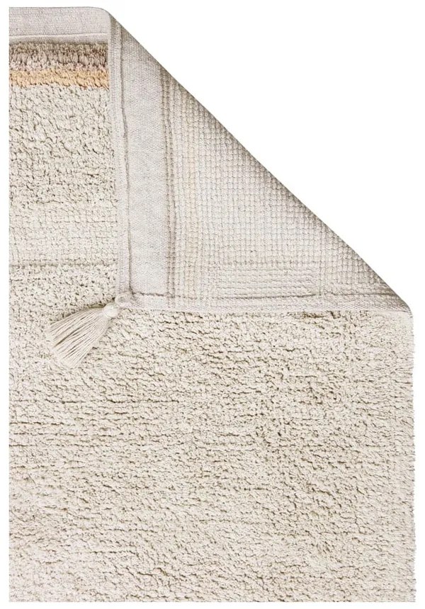 Кремав ръчно изработен памучен килим подходящ за пране 140x200 cm Bloom Natural – Lorena Canals