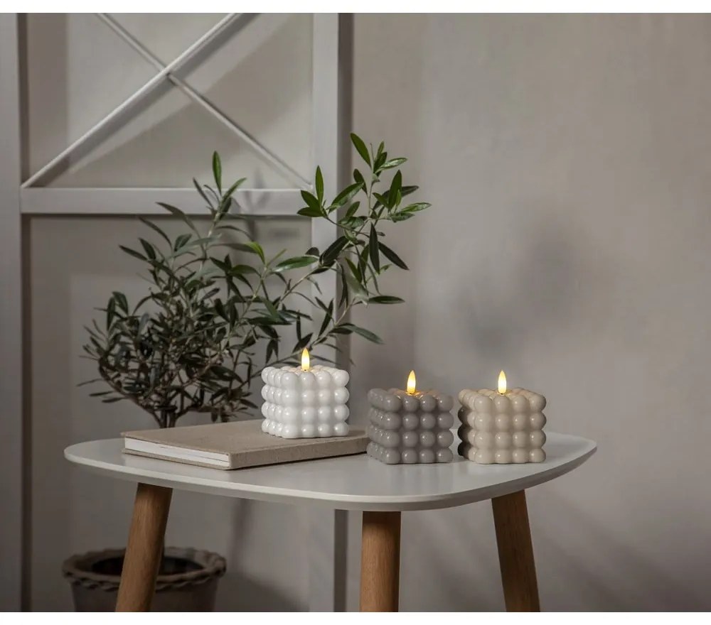 Бяла восъчна LED свещ Точка, височина 9,5 см Flamme - Star Trading