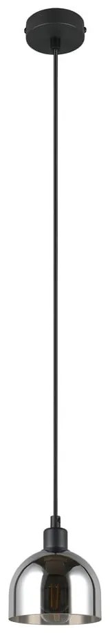 Черно-сребристо висящо осветително тяло със стъклен абажур ø 12 cm Molly – Reality