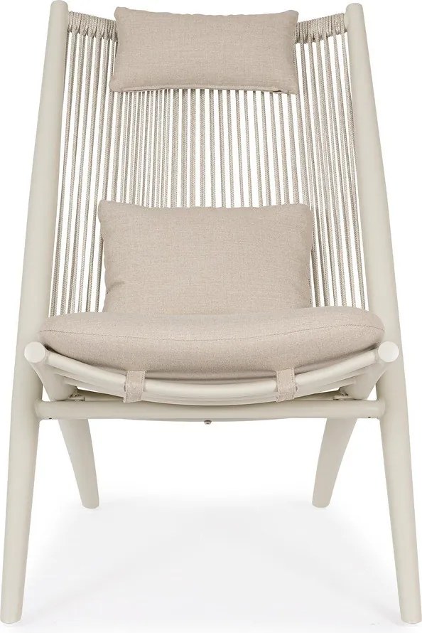 Бежов метален градински стол Aloha – Bizzotto