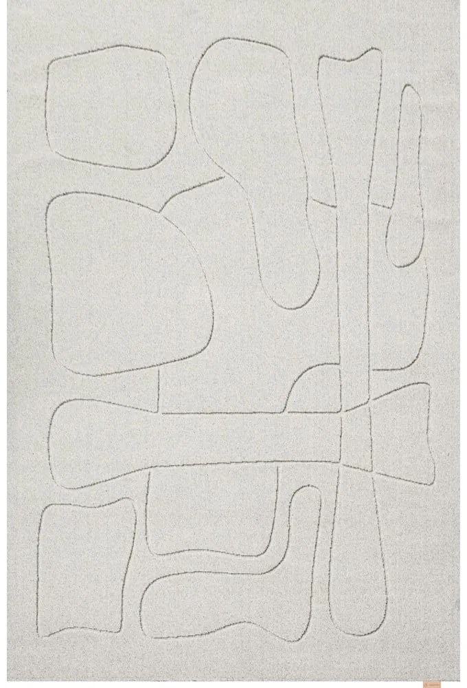 Светлосив вълнен килим 160x230 cm Morphic – Agnella