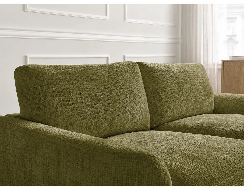 Шенилов ъглов диван в цвят каки (десен ъгъл) Leonore – Bobochic Paris