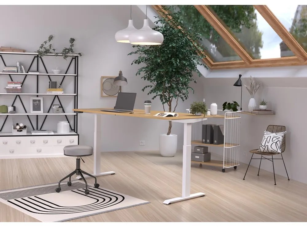 Работна маса с електрическо регулиране на височината с дъбов плот 80x180 cm Jet – Germania