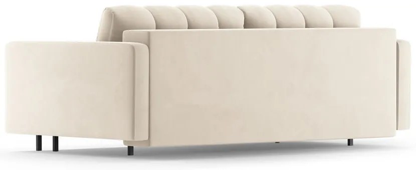 Кремав кадифен разтегателен диван с място за съхранение 222 cm Bali – Cosmopolitan Design
