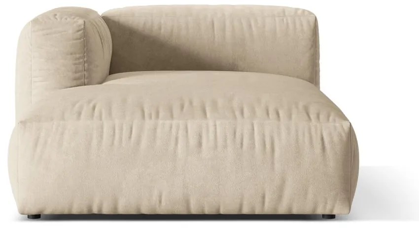 Бежов кадифен модул за диван (ляв ъгъл) Martina – Micadoni