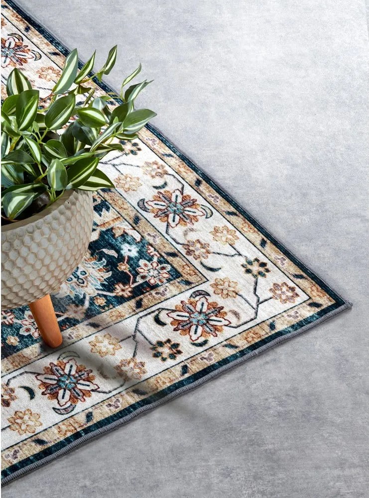 Син килим 80x150 cm Saveh Blue Cream – Elle Decoration