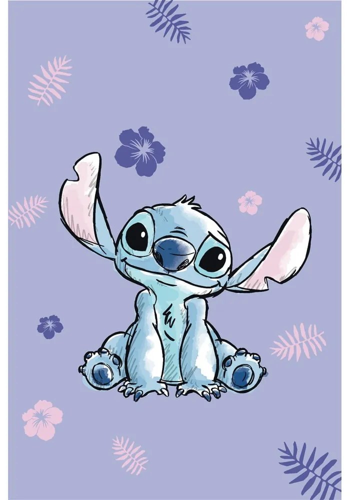 Лилаво бебешко одеяло от микрофланела 100x150 cm Lilo and Stitch – Jerry Fabrics