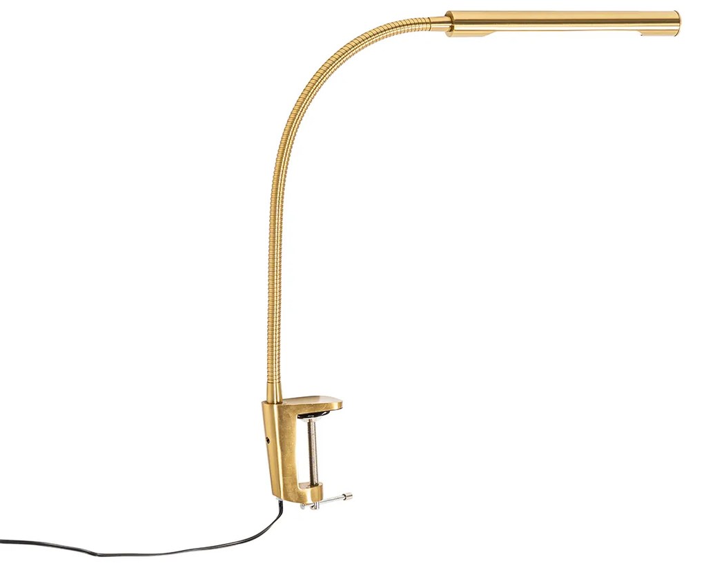 Скръцваща настолна лампа месинг с LED с сензорен димер - Lionard