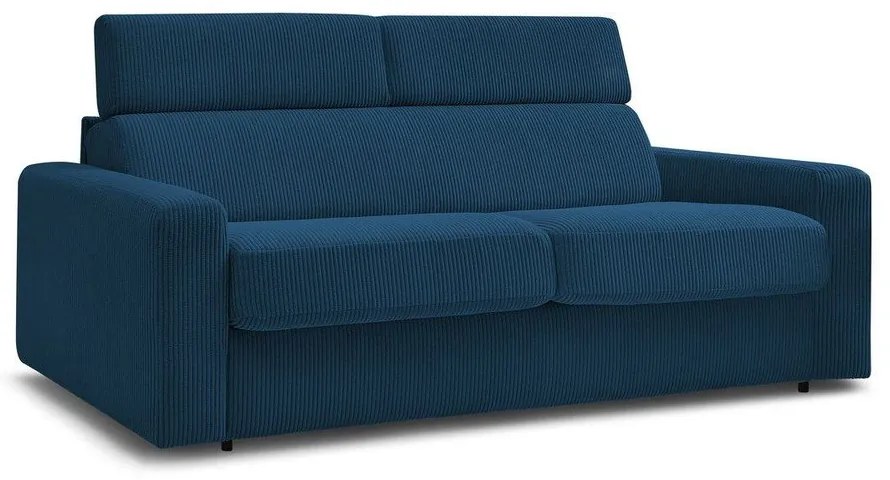 Тъмносин разтегателен диван от рипсено кадифе 215 cm Monaco – Bobochic Paris