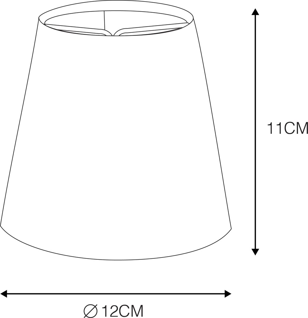 Бял ленен абажур с щипка 12 см кръгъл