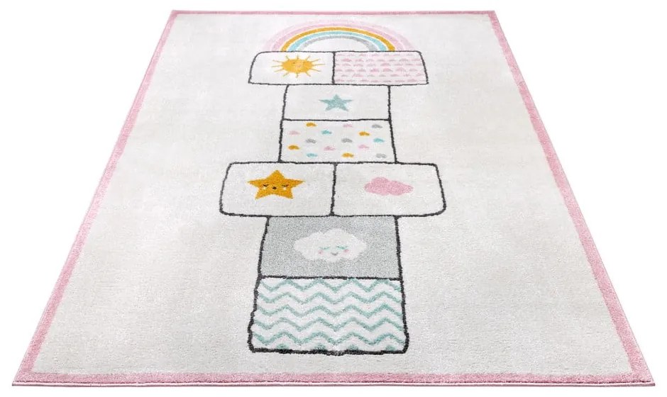 Розово-бял детски килим 160x235 cm Bouncy - Hanse Home