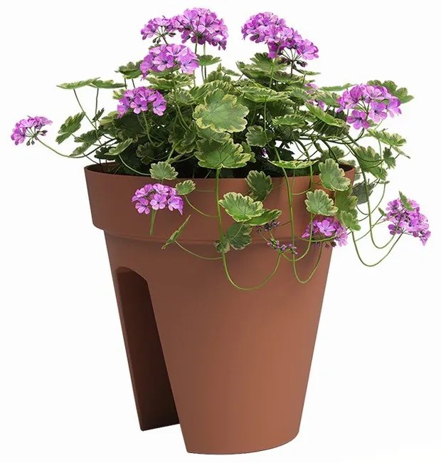 Сандък за цветя за парапети от рециклирана пластмаса ø 30 cm Capri – Artevasi