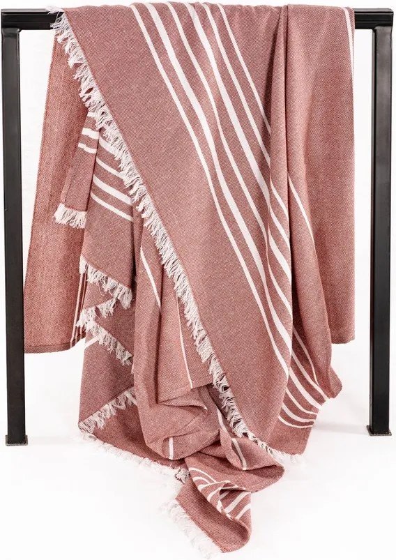 Теракотено памучно одеяло 150x200 cm Solene – Tiseco Home Studio