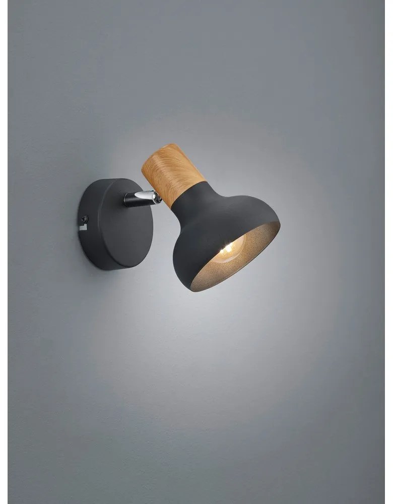 Матовочерна стенна лампа ø 10 cm Latika - Reality