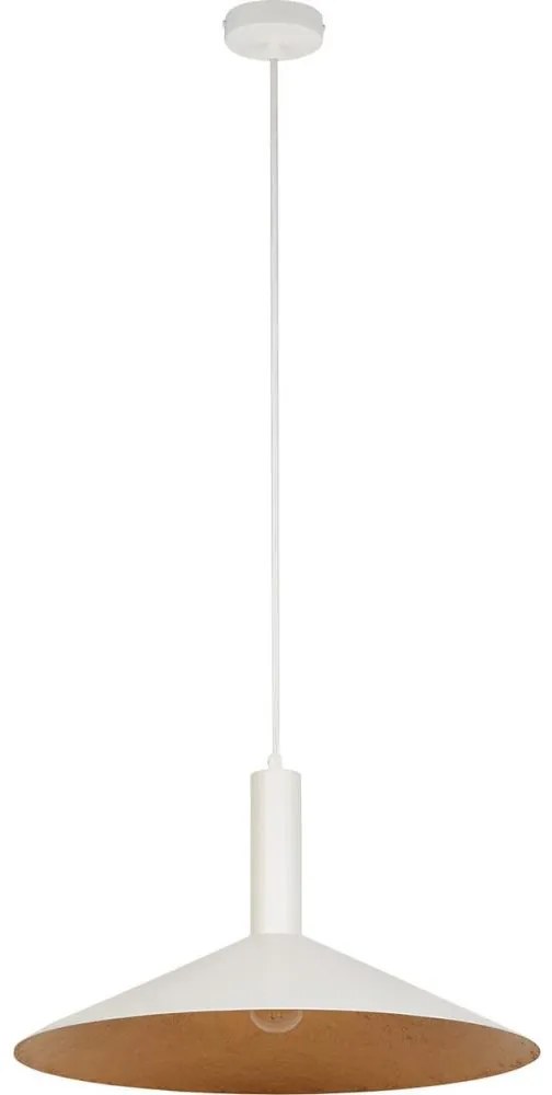 Пендел CAPRI 1xE27/15W/230V Ø 50 см бял/меден