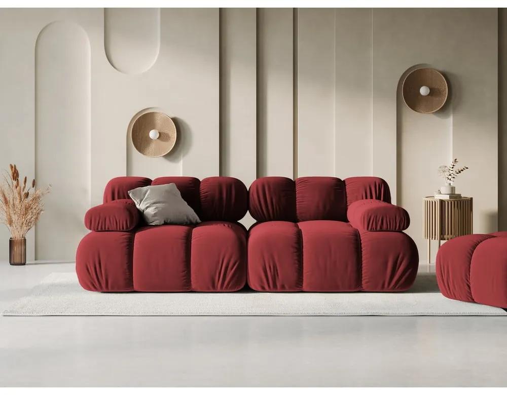Червен кадифен диван 188 cm Bellis - Micadoni Home