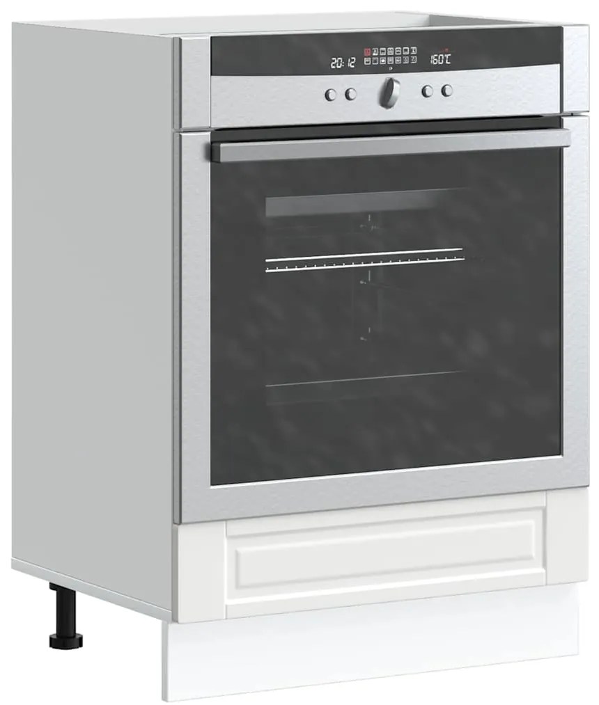 853997 vidaXL Шкаф за фурна, Porto, бял, инженерно дърво