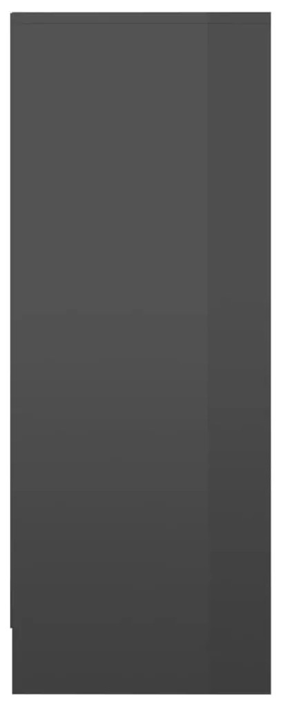 Шкаф за обувки, сив гланц, 31,5x35x90 см, ПДЧ