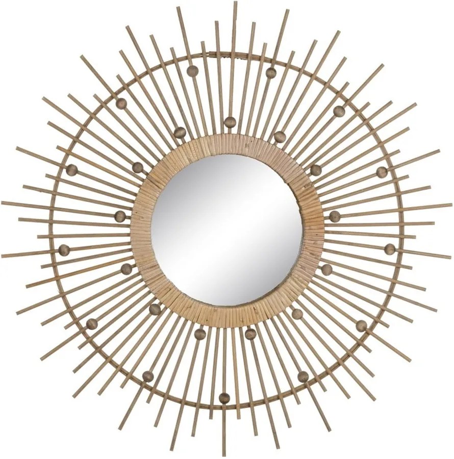 Стенно огледало бамбуково ø 70 cm Sol – Ixia