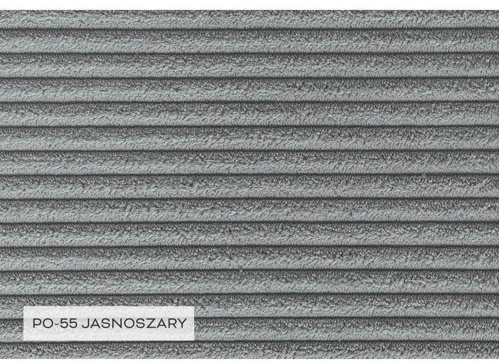 Светлосив разтегателен ъглов диван от рипсено кадифе (ляв ъгъл) Brave Dave – Miuform