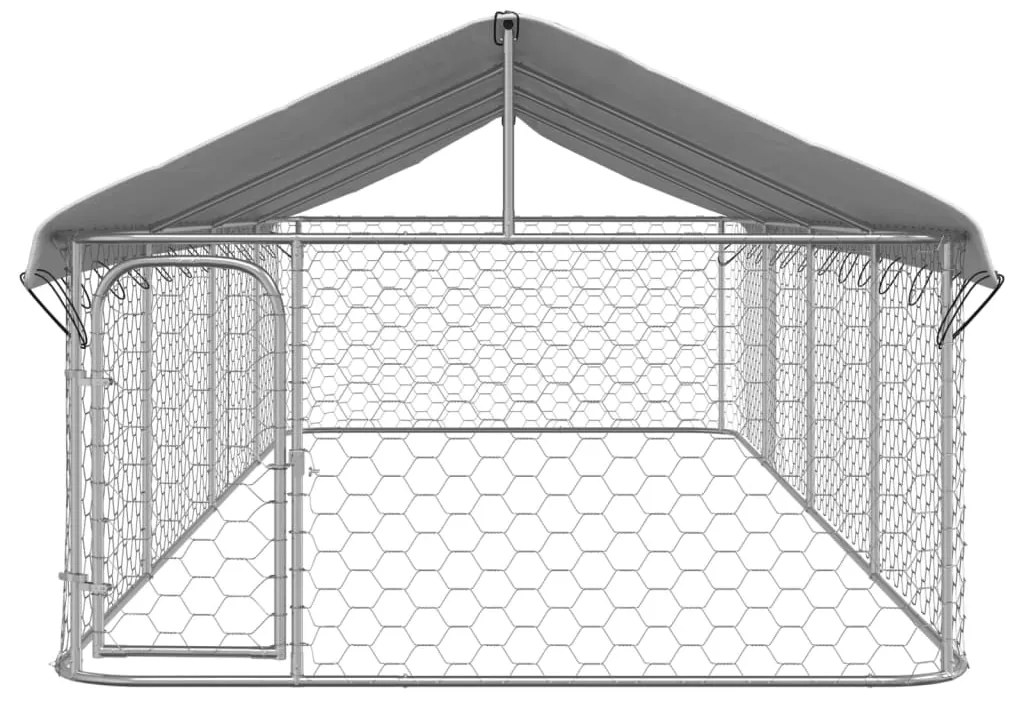 171500 vidaXL Дворна клетка за кучета с покрив, 600x200x150 см