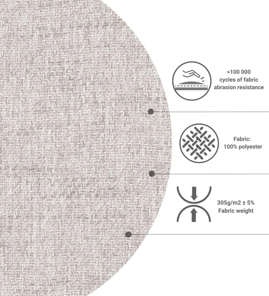 Бежово тапицирано единично легло 100x200 cm Scala – Maison de Rêve