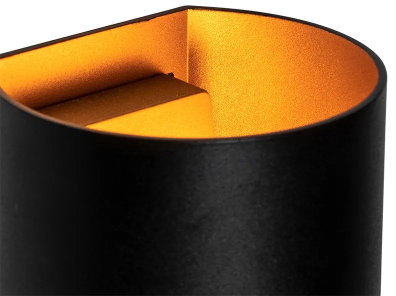 Модерна стенна лампа черна с месинг - Sabbio