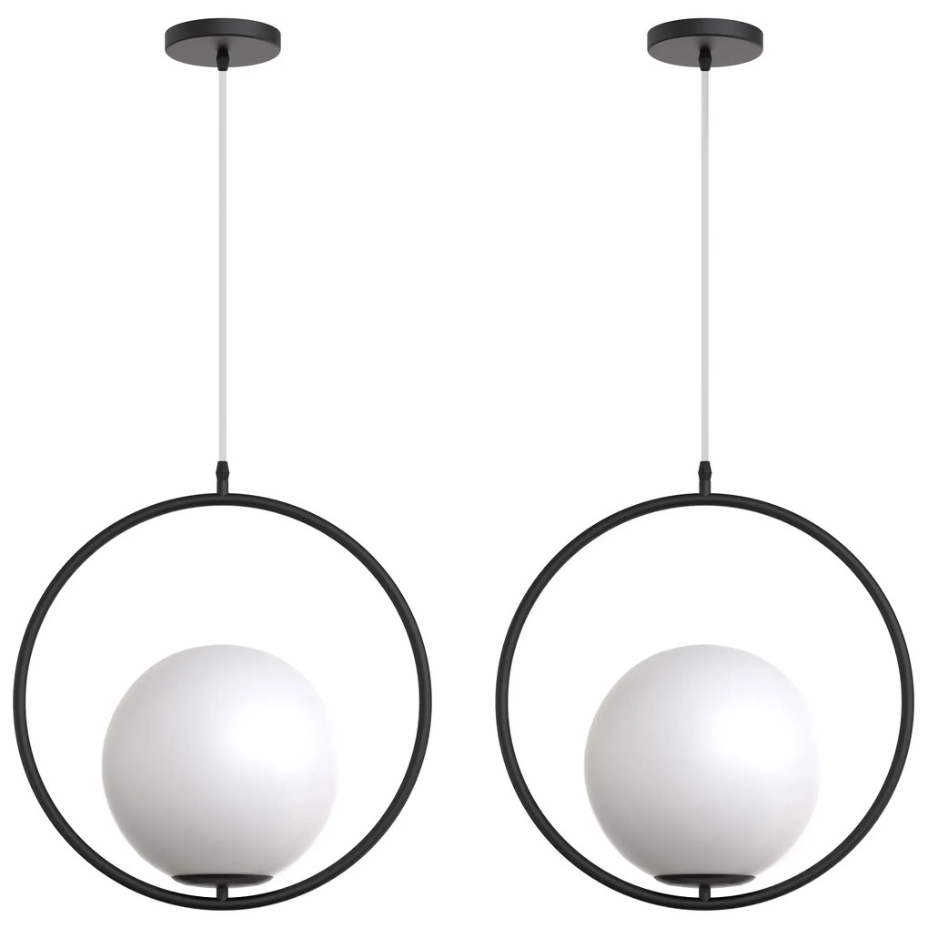 Пендел- СТЪКЛЕНА топка G110-1W BLACK WHITE