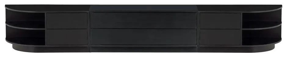 Черен модулен ТВ шкаф от масивен бор 256x40 cm Finca – WOOOD