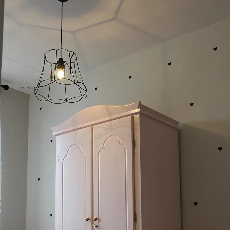 Ретро висяща лампа черна 40 см - Granny Frame