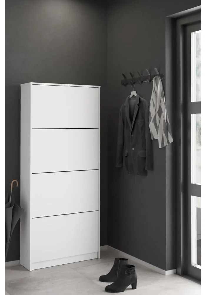 Бяла накланяща се стойка за обувки Shoes – Tvilum