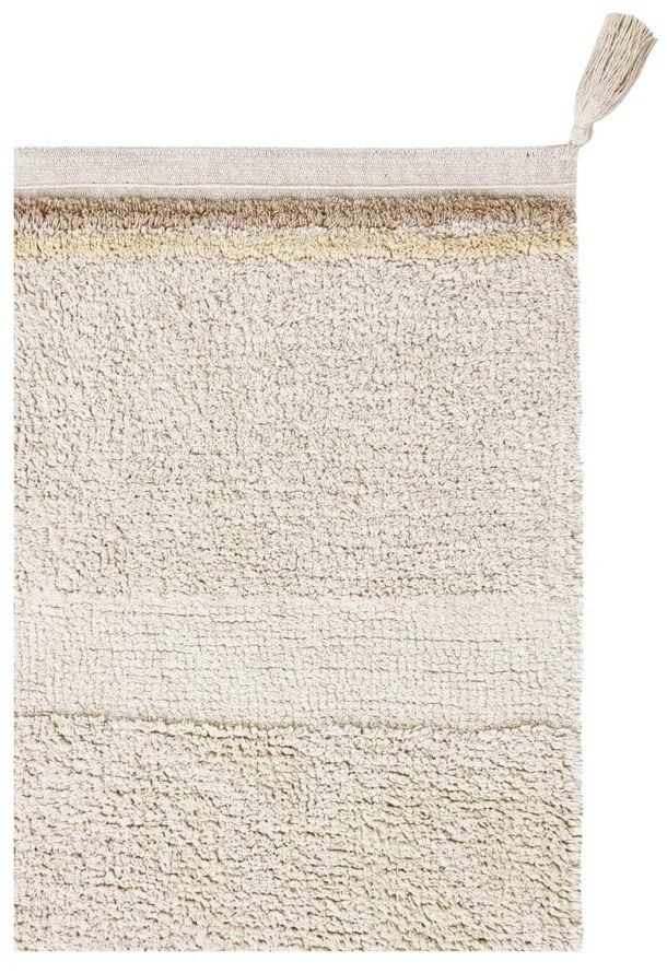 Кремав ръчно изработен памучен килим подходящ за пране 200x300 cm Bloom Natural – Lorena Canals