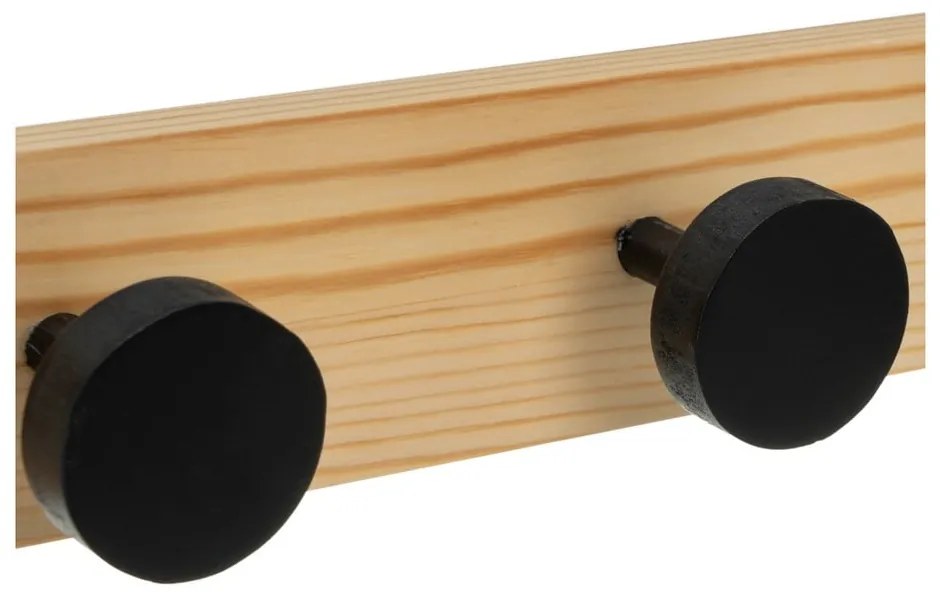 Стенна закачалка от масивен бор в черен и естествен цвят 40 cm Anillos – Casa Selección