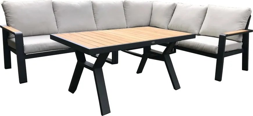 Сив алуминиев градински комплект за отдих за 5 души Rotterdam – Rojaplast