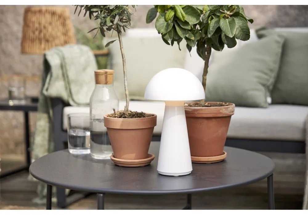 Бяла LED настолна лампа с възможност за димиране (височина 28 cm) Mushroom - Star Trading