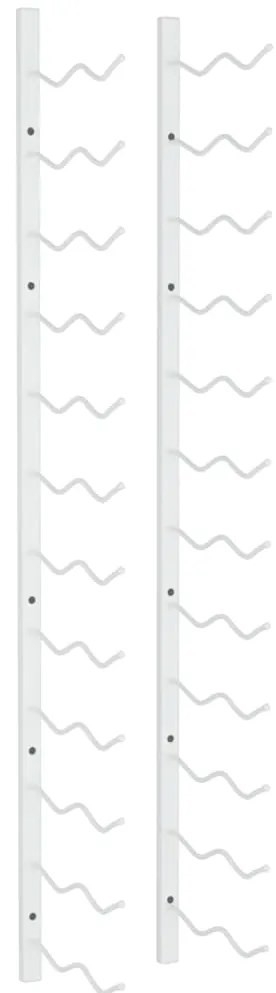 340883 vidaXL Стойка за вино за 24 бутилки, стенен монтаж, бяла, желязо