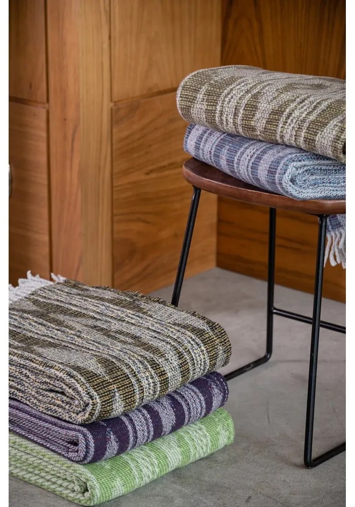 Тъмнозелено одеяло със съдържание на памук , 140 x 180 cm Zanzibar - Euromant