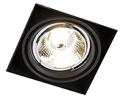 Комплект от 6 вградени прожектори черни GU10 AR70 без рамка - Oneon